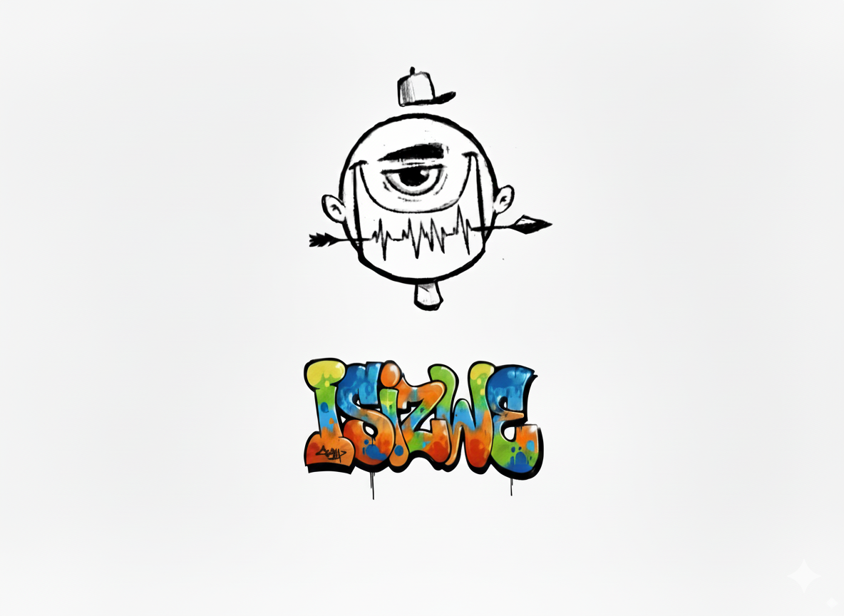 Grafiti del smiley ciclope de isizwe